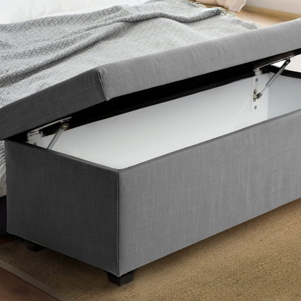 INNDYR Banco con almacenaje, Nordvalla gris oscuro/negro