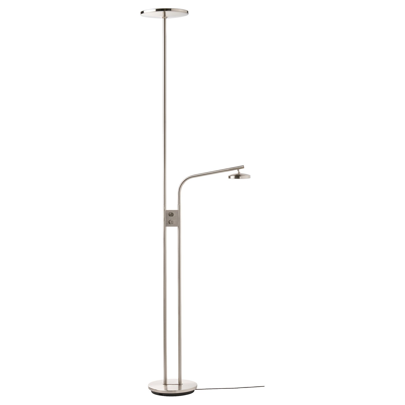 ISJAKT lámpara de piso/lectura LED, regulable/niquelado, 71