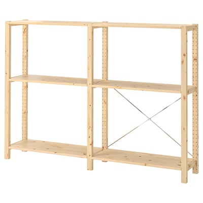 IVAR 2 secciones/estantes, pino, 68 1/2x11 3/4x48 7/8 "