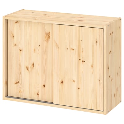 IVAR Gabinete+puertas corredizas, pino, 31 1/2x11 3/4x23 5/8 "