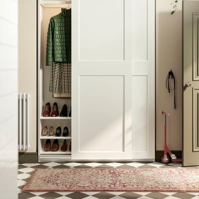 JÄRNVÄG Alfombra, pelo corto, motivo decorativo rosado/beige, 2 ' 7 "x8 ' 2 "