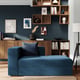 JÄTTEBO Módulo chaise longue, derecha, con reposabrazos/Samsala azul oscuro