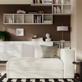 JÄTTEBO Módulo chaise longue, izquierda, con reposabrazos/Axvall color hueso