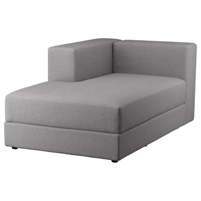 JÄTTEBO Módulo chaise longue, izquierda, con reposabrazos/Tonerud gris