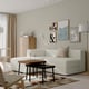 JÄTTEBO Sofá 2.5 plazas+chaise longue, izquierda/Axvall color hueso