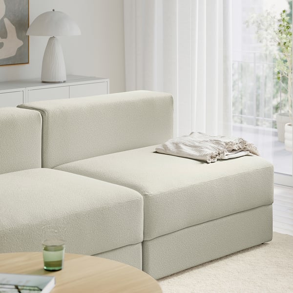 JÄTTEBO Sofá 2.5 plazas+chaise longue, izquierda/Axvall color hueso