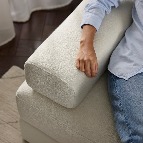 JÄTTEBO Sofá 2.5 plazas+chaise longue, izquierda con reposacabezas/Axvall color hueso