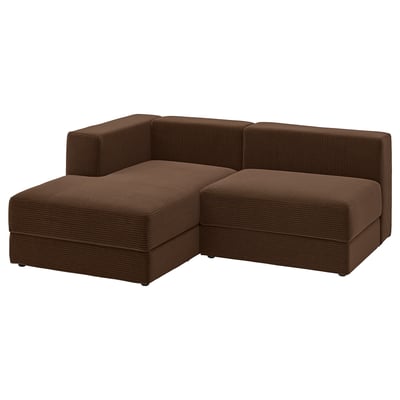 JÄTTEBO Sofá 2.5 plazas+chaise longue, izquierda/Samsala marrón oscuro