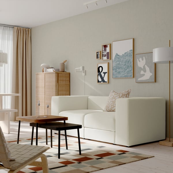 JÄTTEBO Sofá modular, 2 plazas, Axvall color hueso