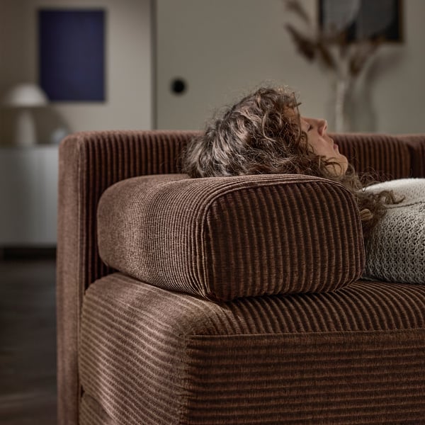 JÄTTEBO Sofá modular, 2 plazas, con reposacabezas/Samsala marrón oscuro