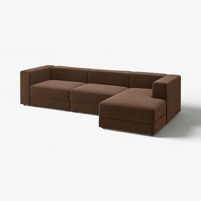 JÄTTEBO Sofá modular 4 plazas+chaise longue, derecha/Samsala marrón oscuro