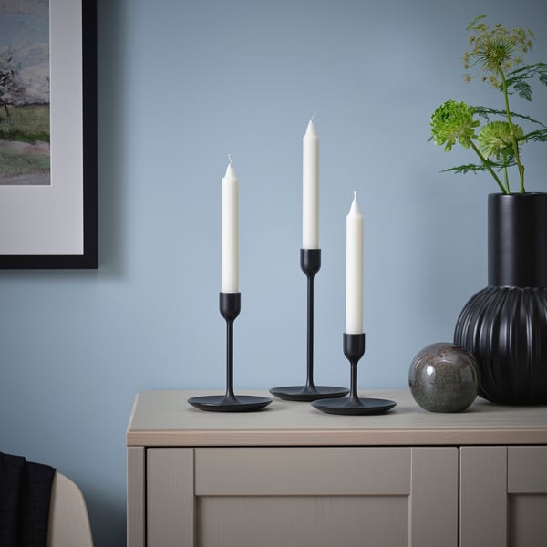 JUBLA Vela candelabro sin aroma, blanco, 7 ½ " 6 hr