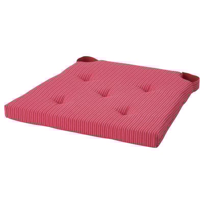 JUSTINA Cojín para silla, rojo gris/motivo a rayas, 17/14x16x2 "