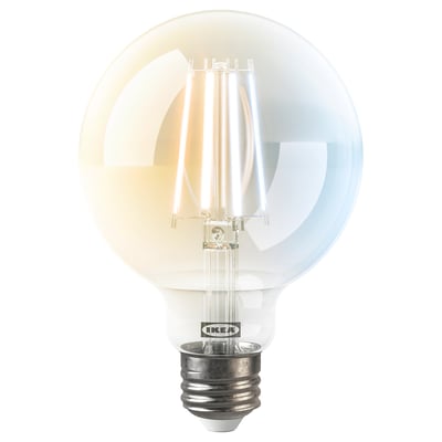 KAJPLATS Bombilla LED E26 800 lúmenes, inteligente espectro blanco/transparente/globo, 4 "