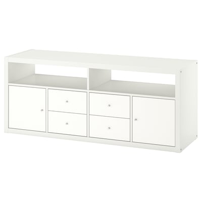 KALLAX Combinación de almacenaje para TV, blanco, 57 3/4x15 3/8x23 1/2 "