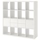 KALLAX Estantería, +2 puertas/4 cajones/blanco, 57 7/8x57 5/8 "