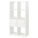 KALLAX Estantería, +2 puertas/blanco, 30 1/8x57 5/8 "