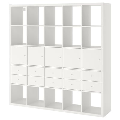 KALLAX Estantería, +5 puertas/10 cajones/blanco, 71 5/8x71 5/8 "