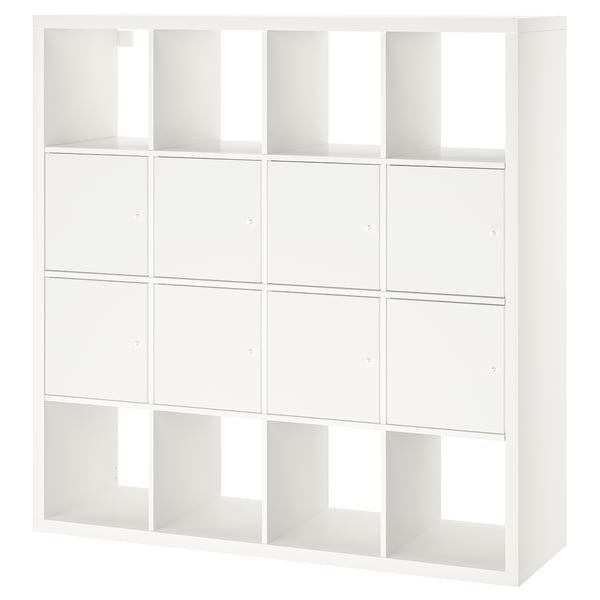 KALLAX Estantería, +8 puertas/blanco, 57 7/8x57 5/8 "