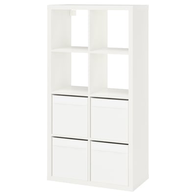 KALLAX Estantería, blanco/Dröna blanco, 30 1/8x15 3/8x57 5/8 "
