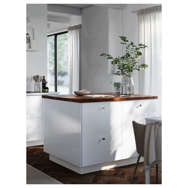 KARLBY Encimera para isla de cocina, nogal/chapa, 74x42x1 1/2 "