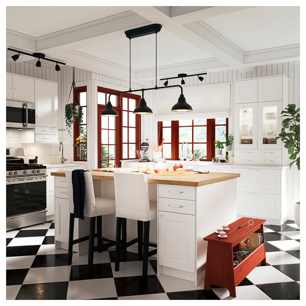 KARLBY Encimera para isla de cocina, roble/chapa, 74x42x1 1/2 "