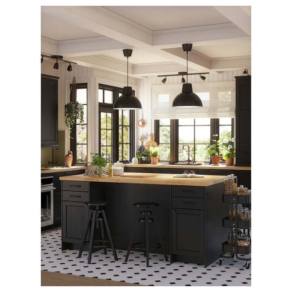 KARLBY Encimera para isla de cocina, roble/chapa, 74x42x1 1/2 "