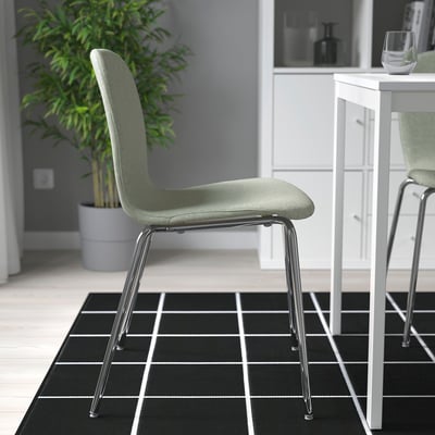KARLPETTER Silla, Gunnared verde claro/Sefast cromado