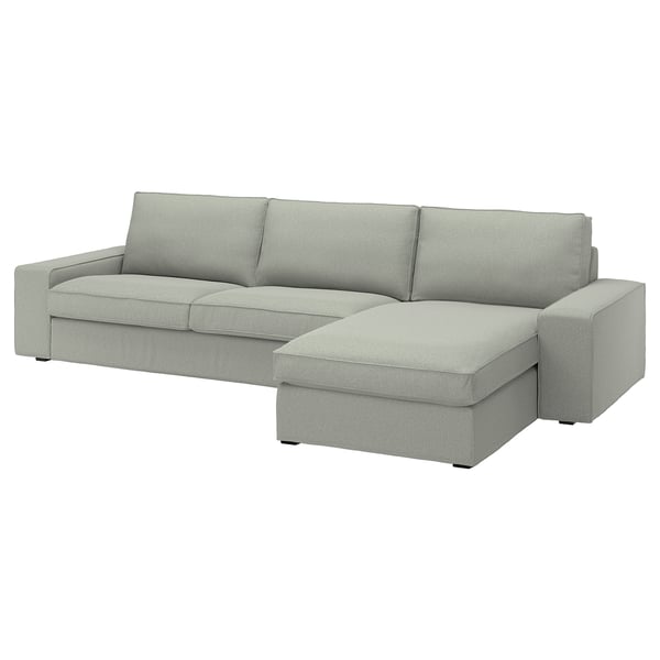 KIVIK Sofá 4 plazas+chaise longue, Gunnared verde claro
