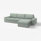 KIVIK Sofá 4 plazas+chaise longue, Gunnared verde claro