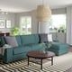 KIVIK Sofá 4 plazas+chaise longue, Kelinge gris turquesa