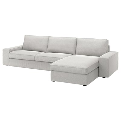 KIVIK Sofá 4 plazas+chaise longue, Tallmyra blanco/negro