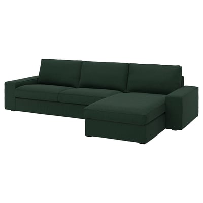KIVIK Sofá 4 plazas+chaise longue, Tallmyra verde oscuro