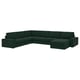 KIVIK Sofá de esquina 6plz+chaise longue, Tallmyra verde oscuro