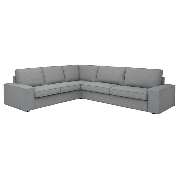KIVIK Sofá esquinero, 5 plazas, Tibbleby beige/gris