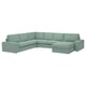 KIVIK Sofá esquinero 5 plz+chaise lounge, Tallmyra verde claro