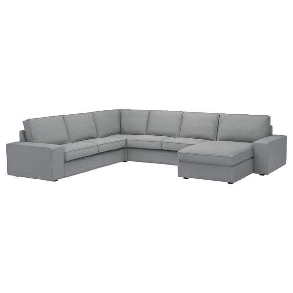KIVIK Sofá esquinero 5 plz+chaise lounge, Tibbleby beige/gris