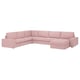 KIVIK Sofá esquinero 6plz+chaise lounge, Gunnared marrón rosado claro