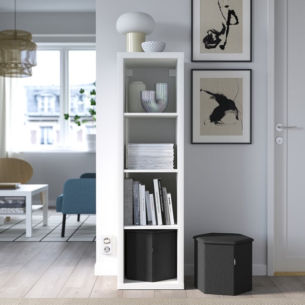 KJUGE Puf+almacenamiento, Knisa gris oscuro