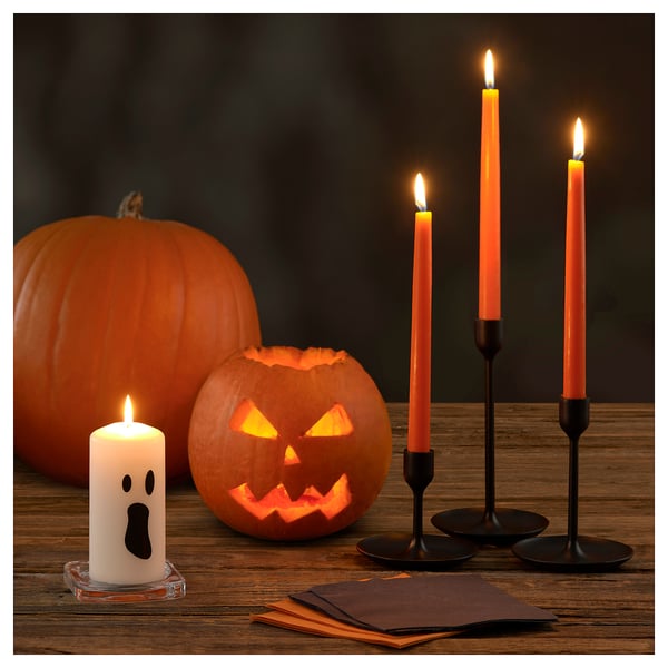 KLOKHET Vela sin aroma, naranja, 9 ¾ "