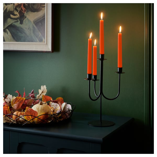 KLOKHET Vela sin aroma, naranja, 9 ¾ "