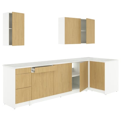 KNOXHULT Cocina de esquina, efecto de roble