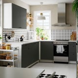 KNOXHULT Cocina de esquina, gris oscuro