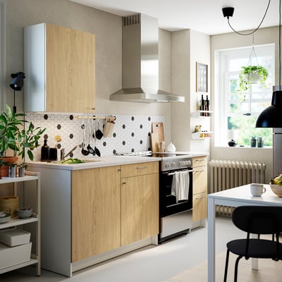 KNOXHULT Cocina, efecto de roble, 93x24x88 "