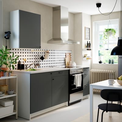 KNOXHULT Cocina, gris oscuro, 93x24x88 "