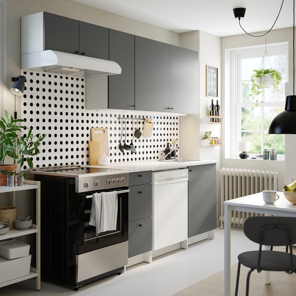 KNOXHULT Cocina, gris oscuro, 93x24x88 "
