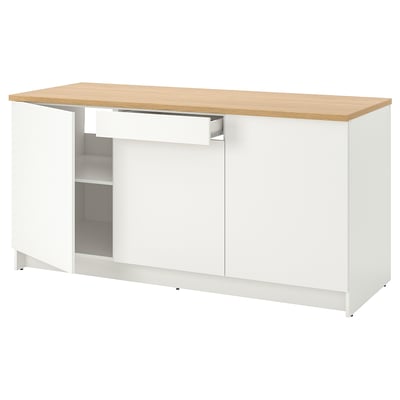 KNOXHULT Gabinete bajo+puertas y cajón, blanco, 72x24x36 "