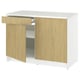 Opción: KNOXHULT Gabinete bajo+puertas y cajón, efecto de roble, 48x24x36 "