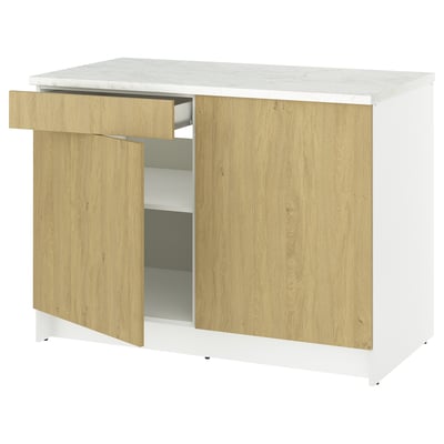 KNOXHULT Gabinete bajo+puertas y cajón, efecto de roble, 48x24x36 "