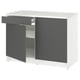 KNOXHULT Gabinete bajo+puertas y cajón, gris oscuro, 48x24x36 "